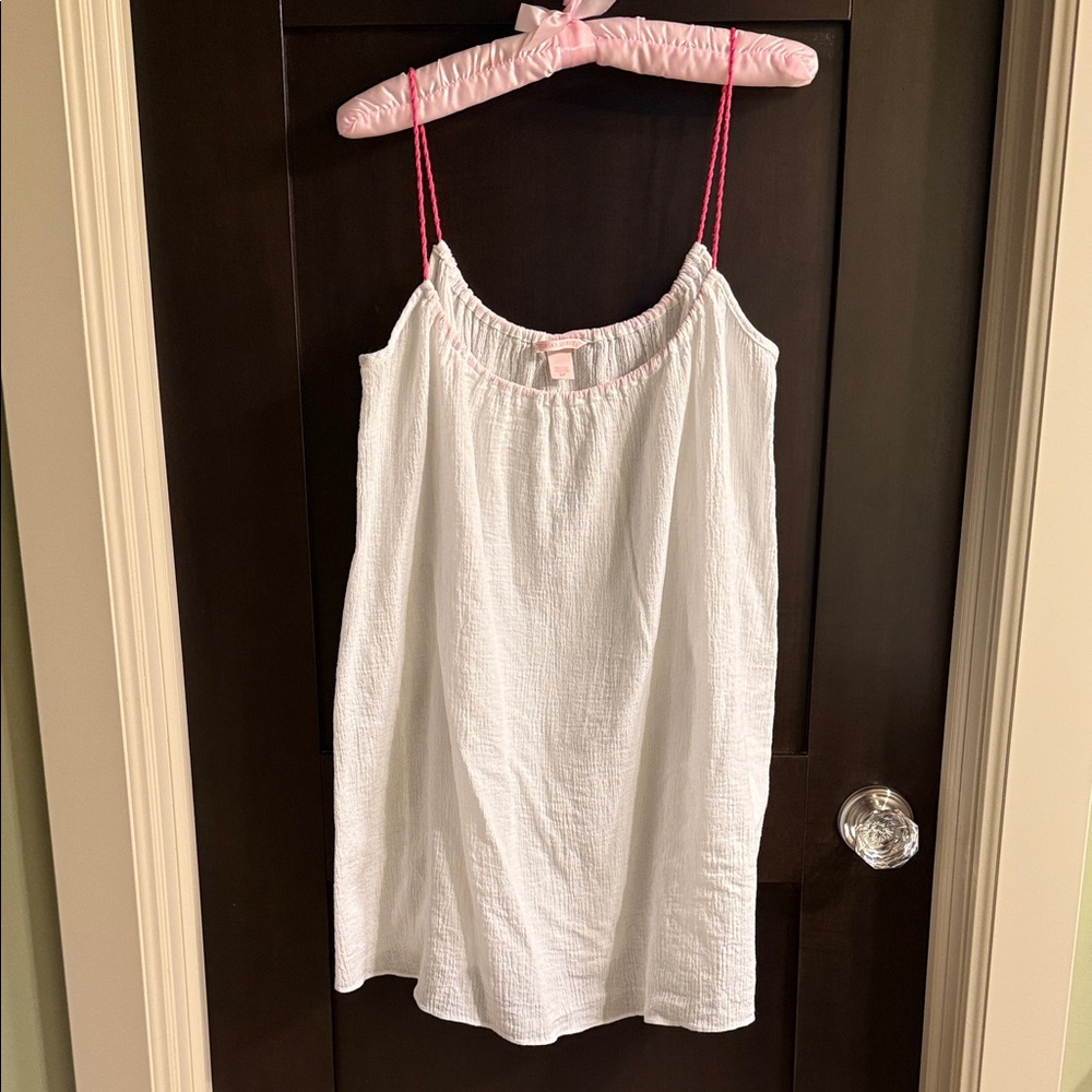 Victoria's Secret White and Pink Textured Top